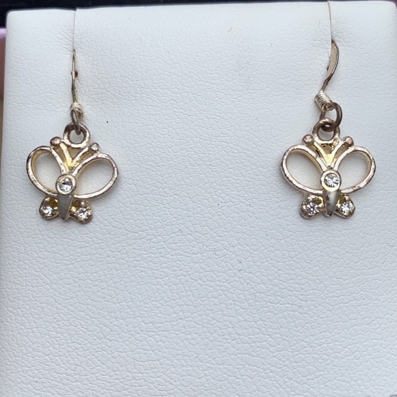 Sterling Silver Butterfly Dangle Earrings - Picture 8 of 13